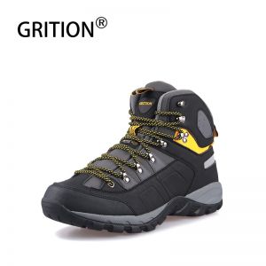 GRITION Men Waterproof Hiking Shoes Men's High Top Walking Mountain Climbing Shoes Slip Soft Shell Trekking Shoes For Men